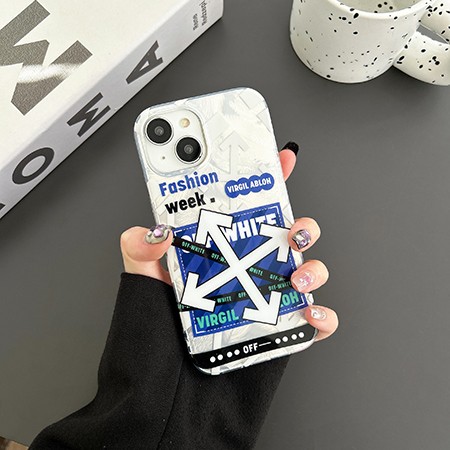 スマホケース iPhone 15 プラス  off white  ふじわらひろし 