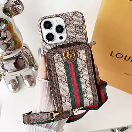 vuitton× グッチ ジッパーカードホルダー アイフォン 16 プラス ケース  