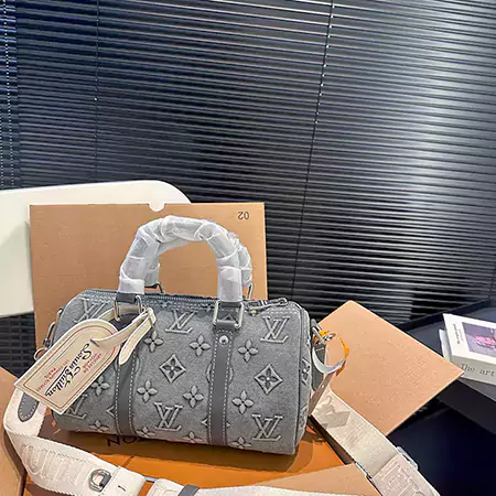 おしゃれ メンズ手提げ ルイヴィトンキーポル･バンドリエール 25 偽物，lv 斜めがけ モノグラムデニムキャンバス枕型バッグ