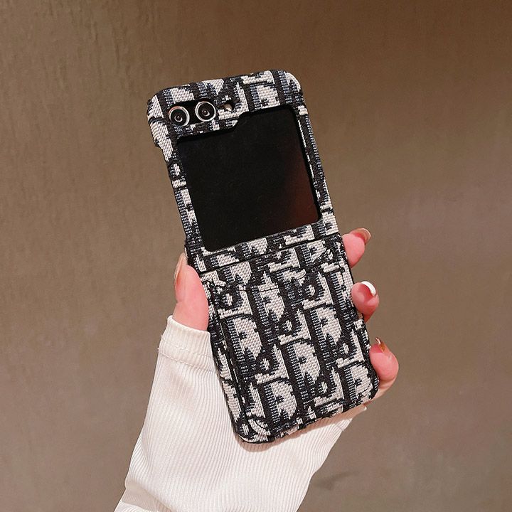 ディオール風 刺繍 samsung  Z Flip 5  Z Flip4   ケース レデイース 