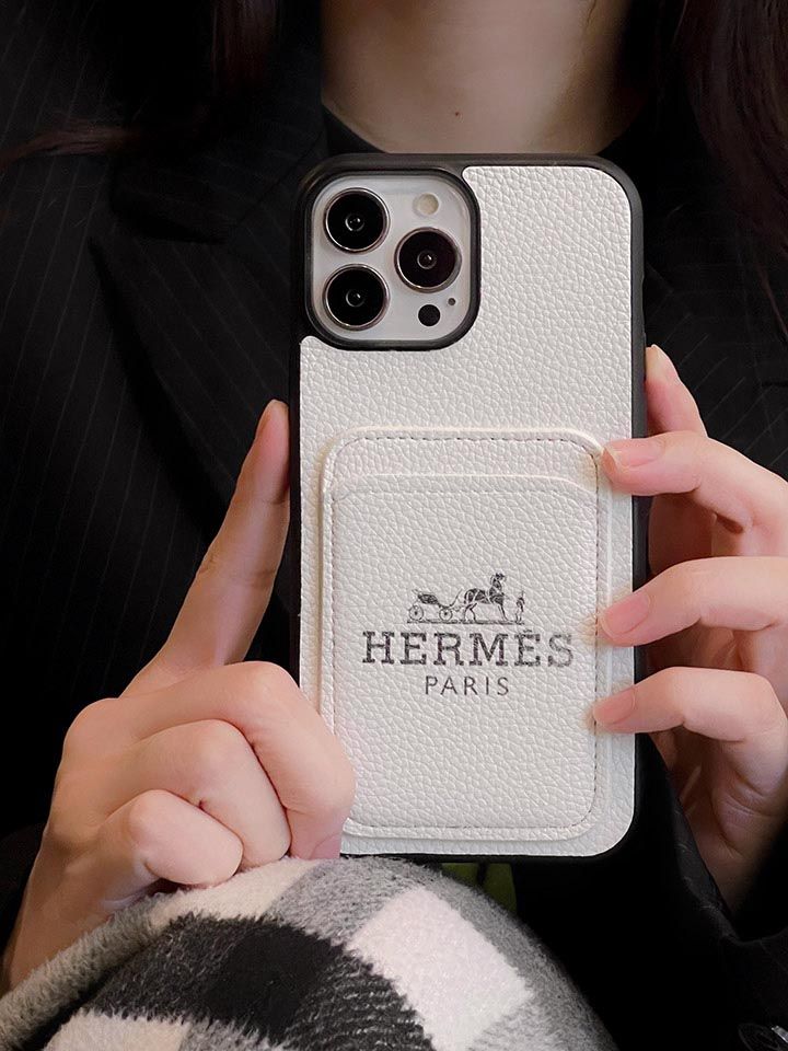 新作背面にカード入れ付き エルメス hermes iphone 15 プロ ケース