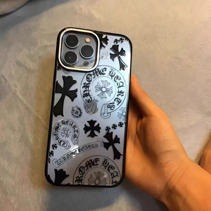 ハート十字架のデザインiPhone14 ケースchrome hearts スマホケース iPhone 14 プラス 個性